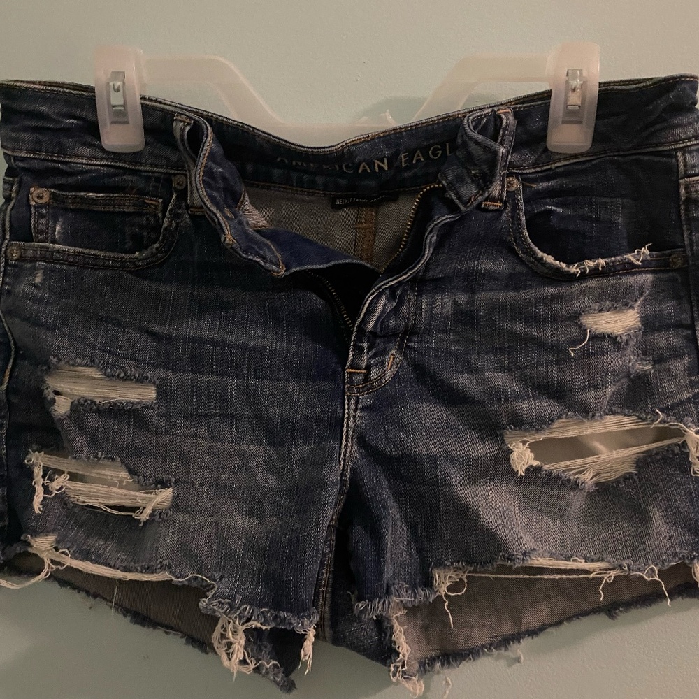 Distressed American Eagle "Next Level Stretch" Denim Shorts